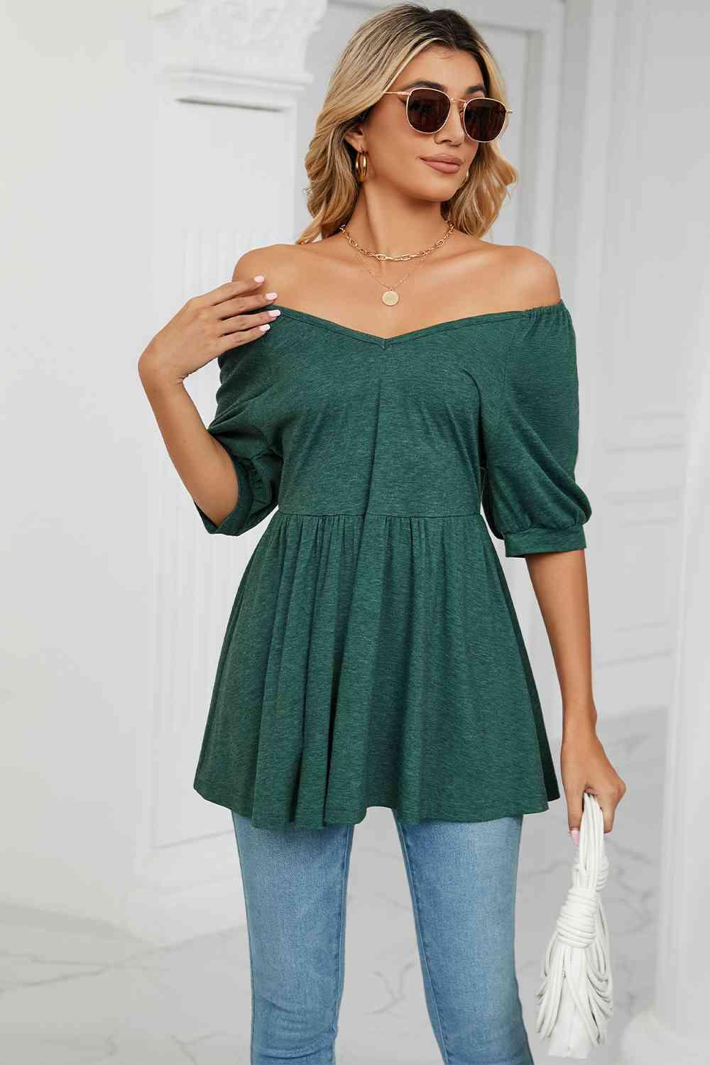 Women's V-Neck Babydoll Top