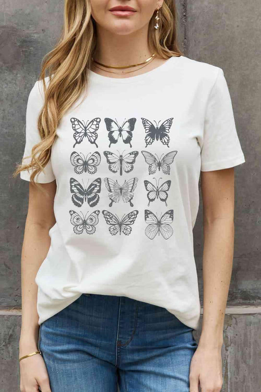 Simply Love Simply Love Butterfly Graphic Cotton T-Shirt