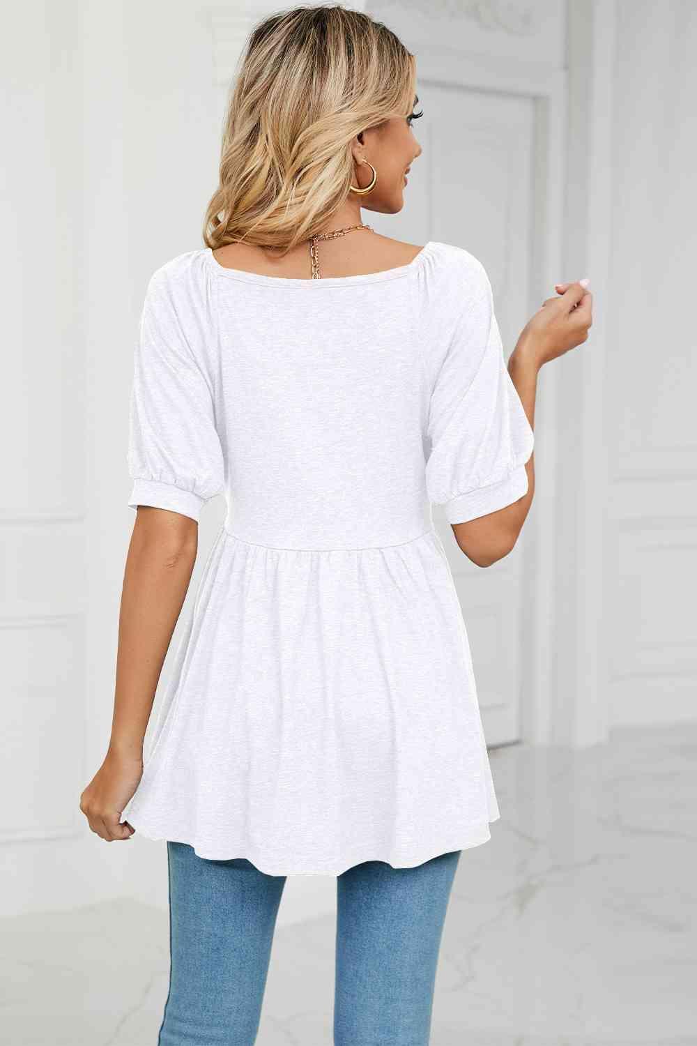 Women's V-Neck Babydoll Top