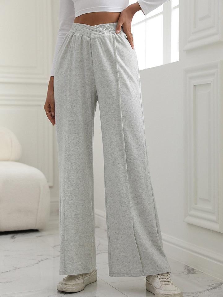 V-Waist Wide Leg Pants