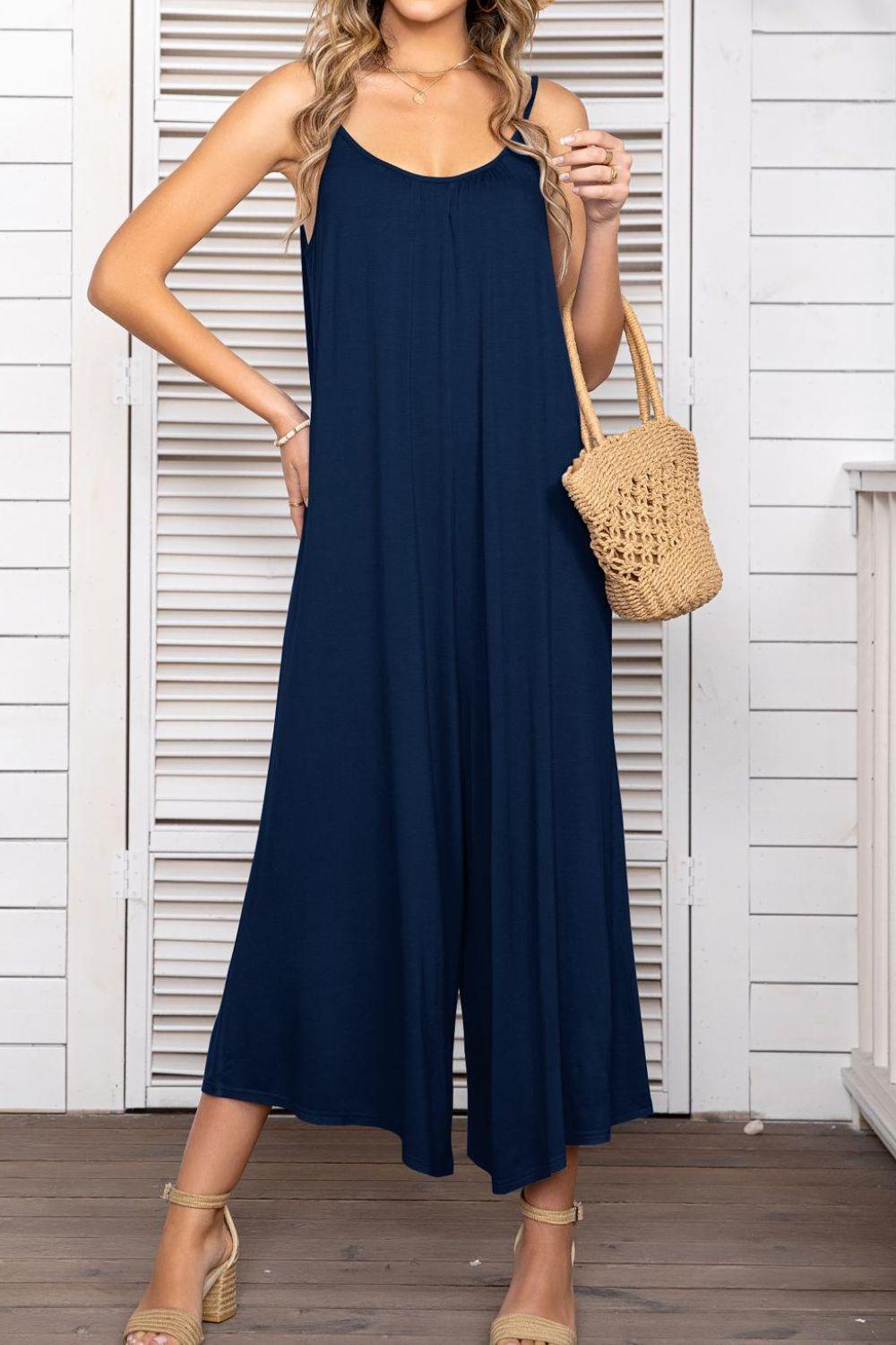 Women's Spaghetti Strap Scoop Neck Jumpsuit