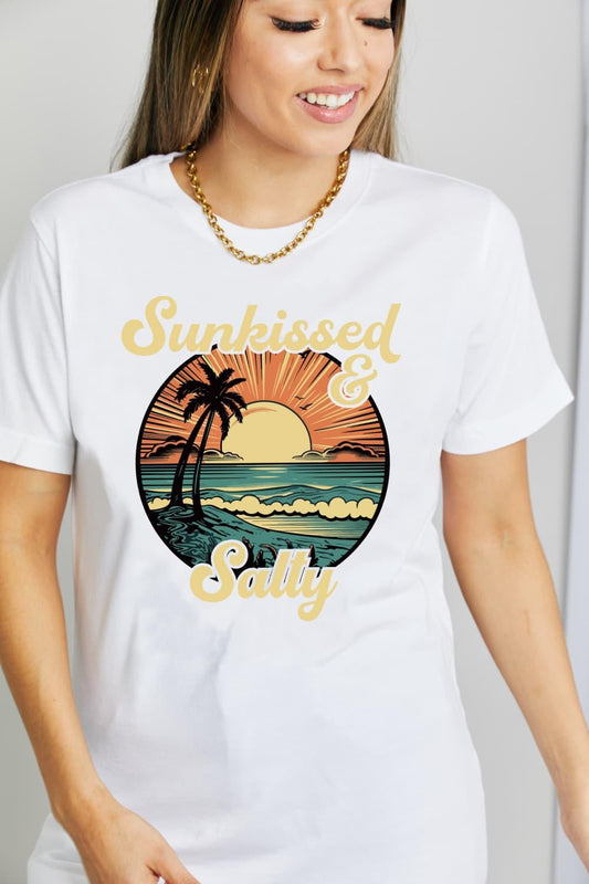 Simply Love SUNKISSED & SALTY Graphic Cotton T-Shirt