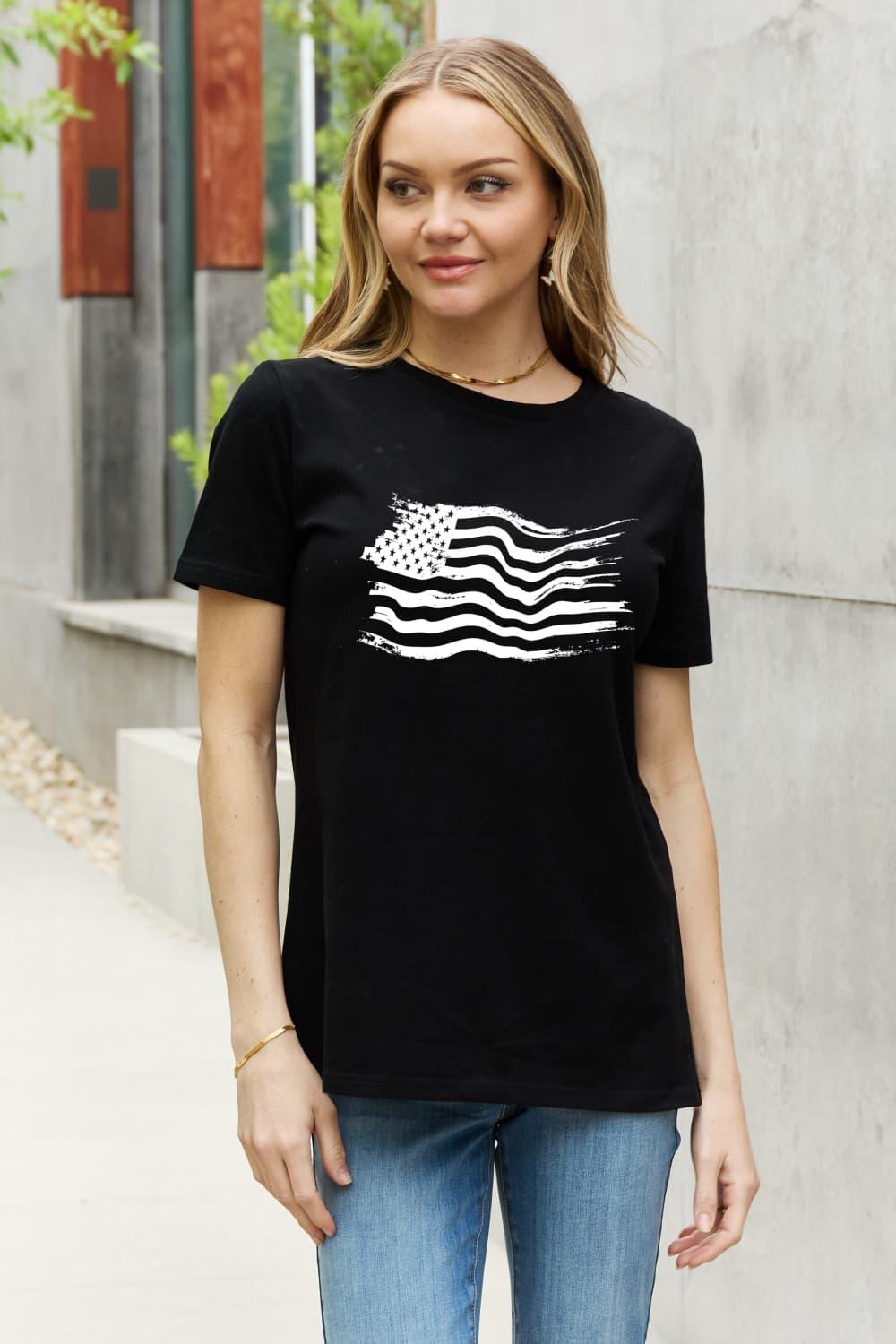 US Flag Graphic Cotton T-Shirt