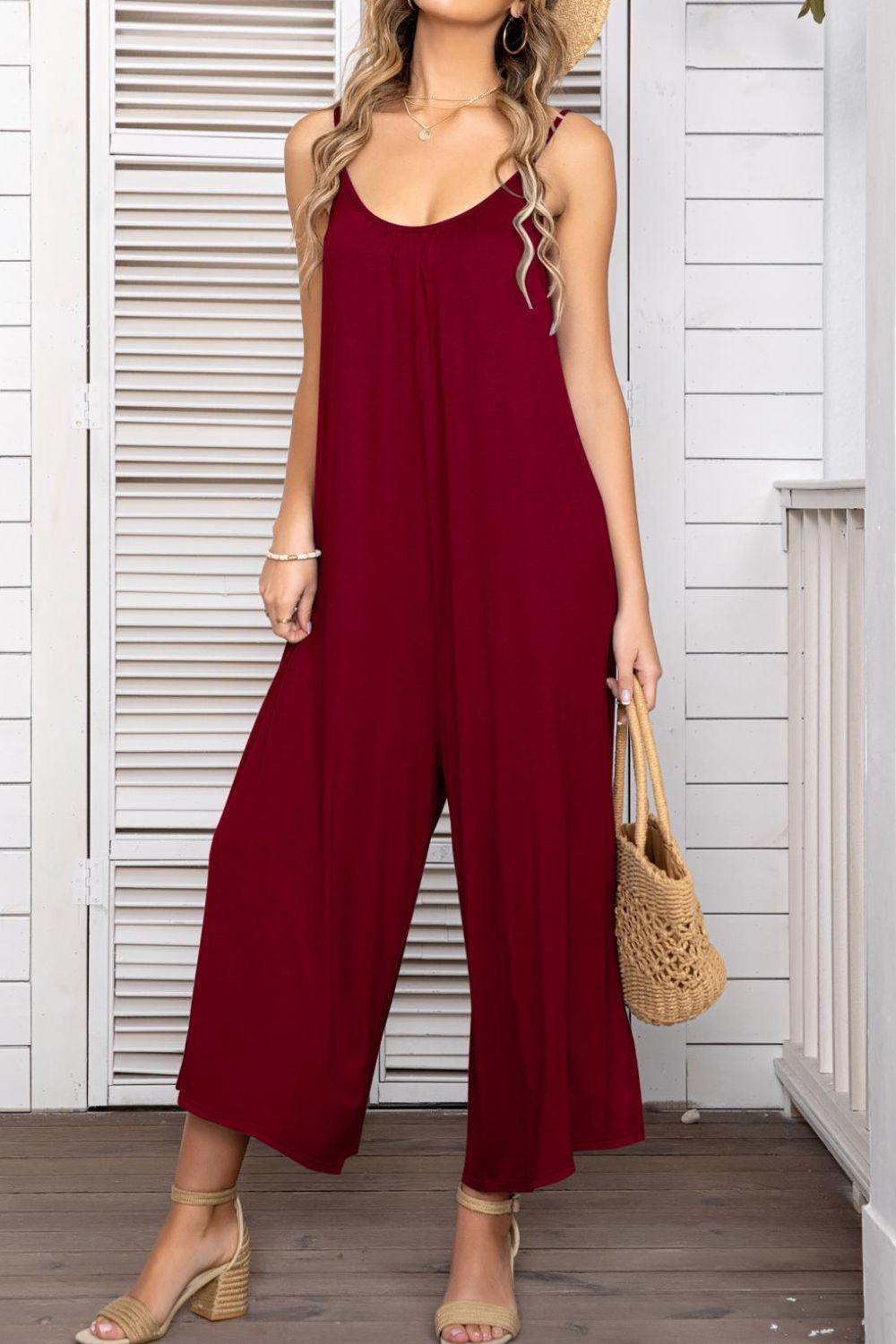 Women's Spaghetti Strap Scoop Neck Jumpsuit