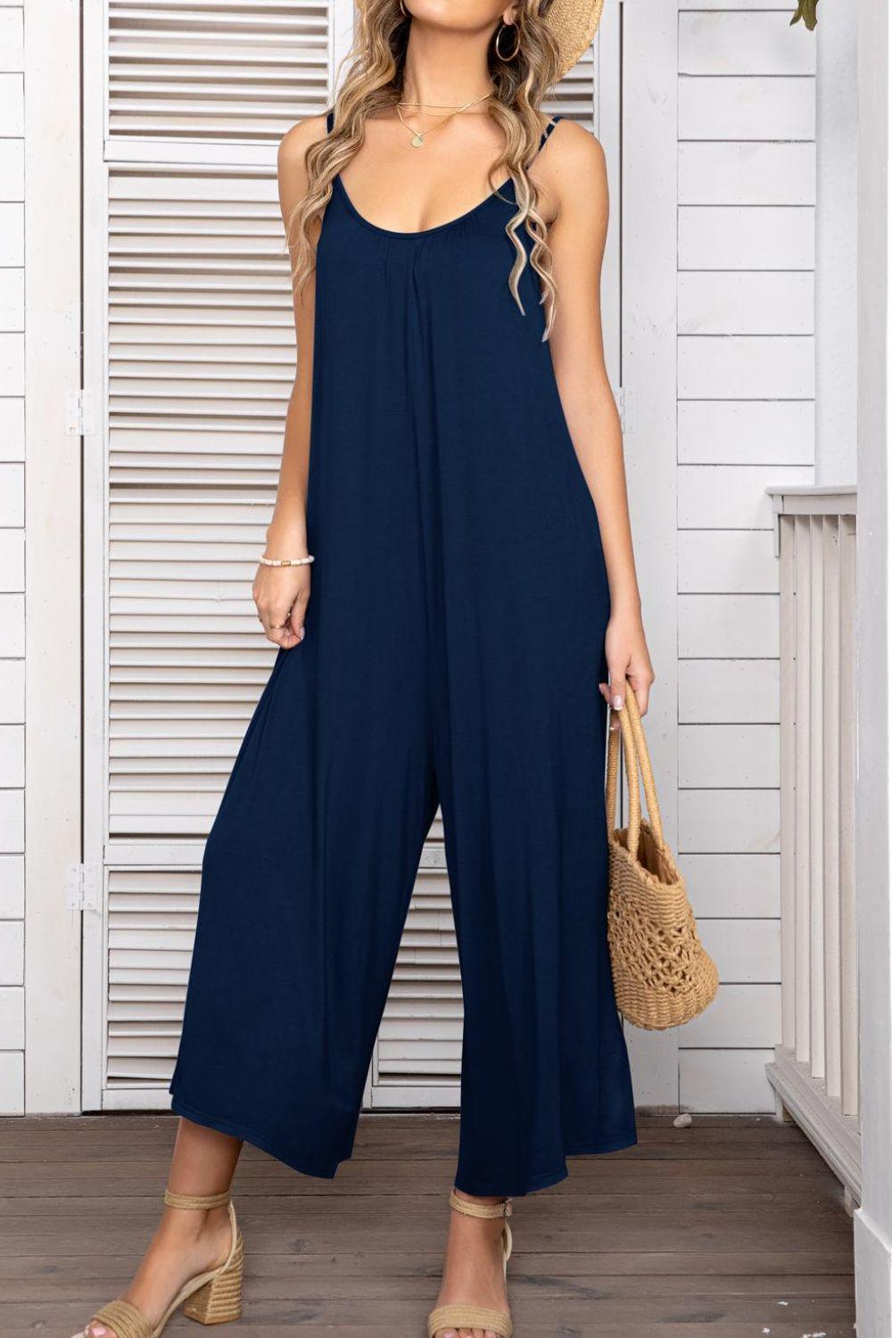 Women's Spaghetti Strap Scoop Neck Jumpsuit