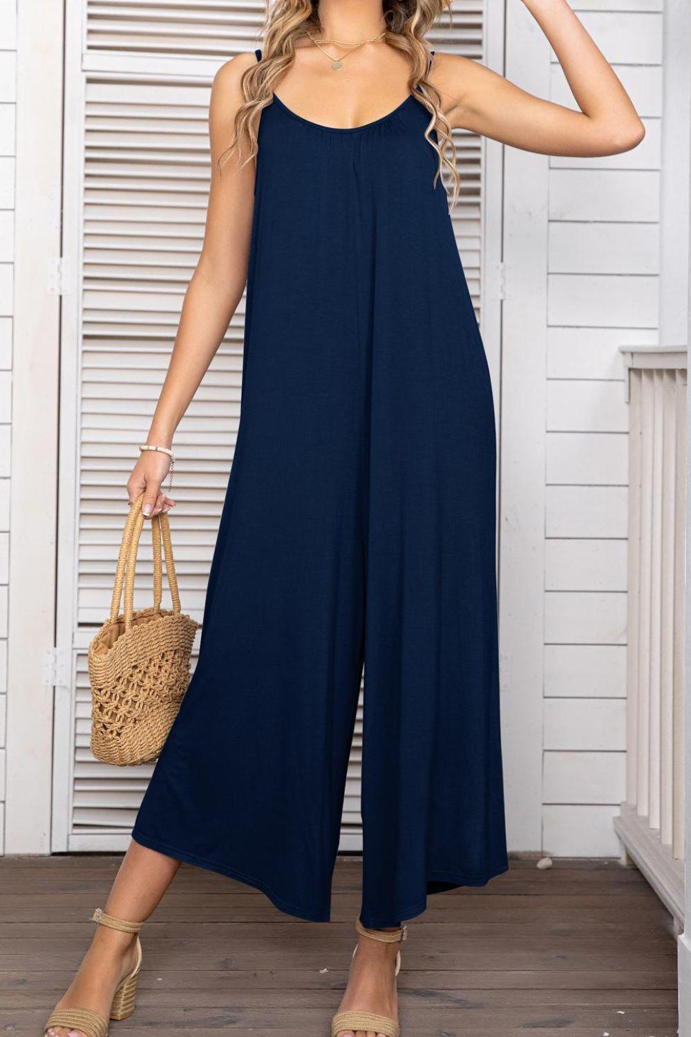 Women's Spaghetti Strap Scoop Neck Jumpsuit