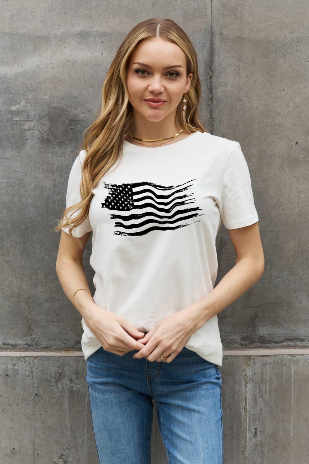 US Flag Graphic Cotton T-Shirt