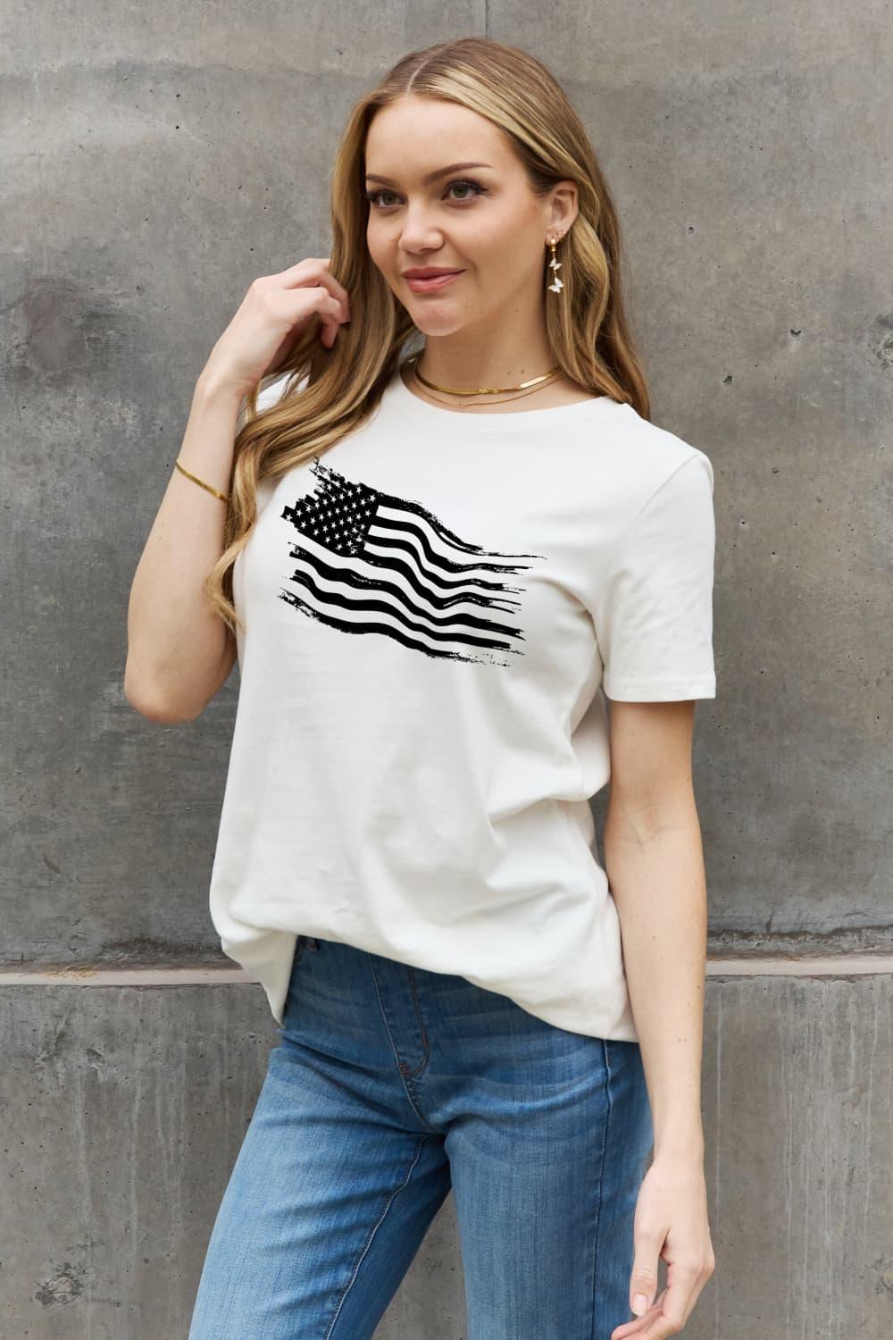 US Flag Graphic Cotton T-Shirt