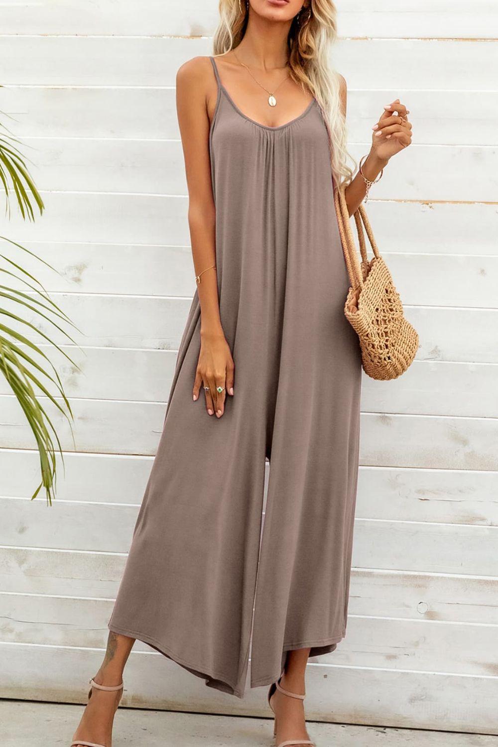 Women's Spaghetti Strap Scoop Neck Jumpsuit