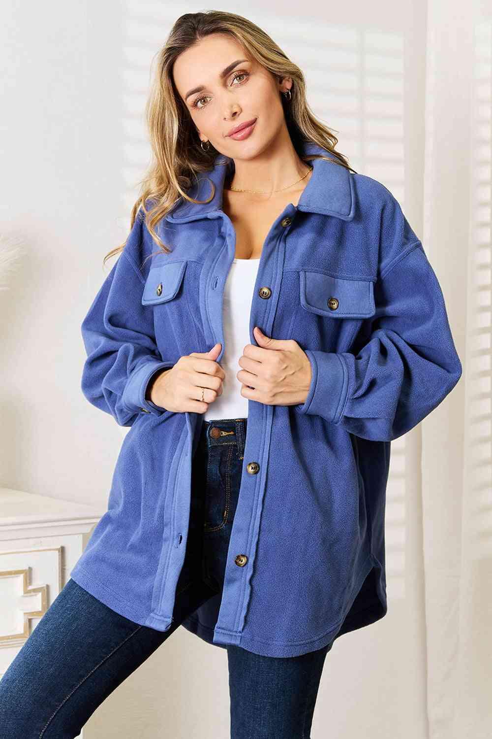 Heimish Cozy Girl Full Size Button Down Shacket