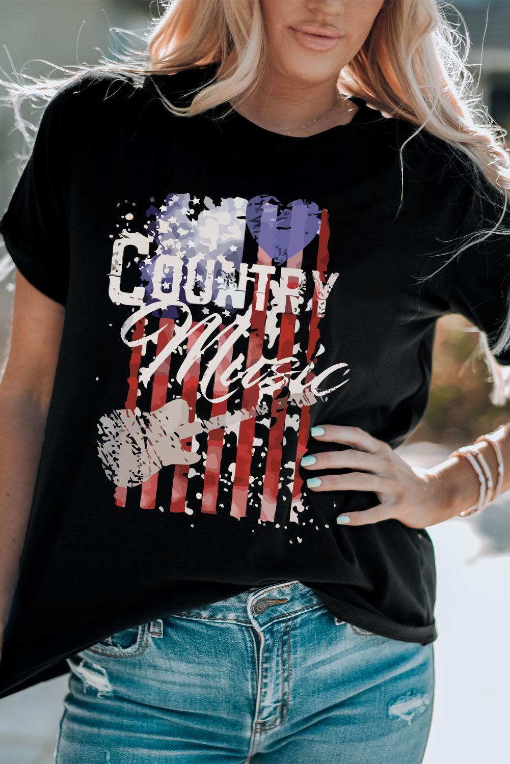 Women's COUNTRY MUSIC Graphic Tee Shirt