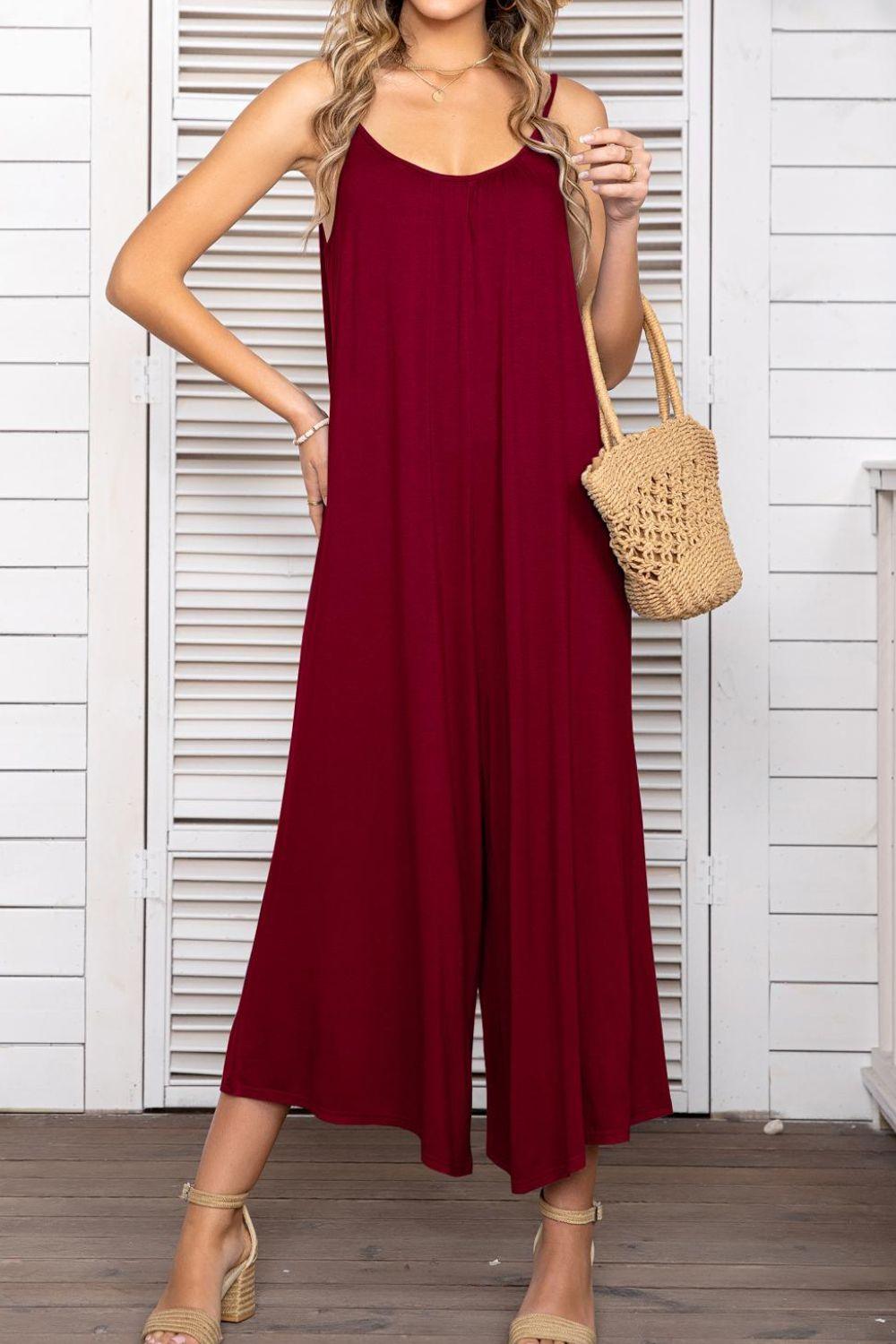 Women's Spaghetti Strap Scoop Neck Jumpsuit